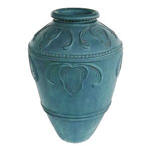 Large Balinese Teal "Maja" Statement Terracotta Planter Urn