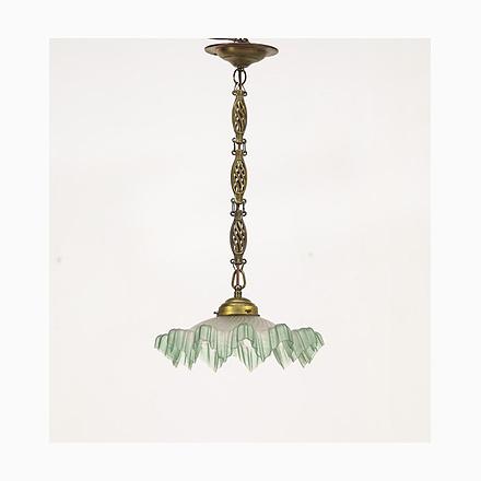 Art Deco Piecrust Hanging Lamp For Sale - Image 6 of 6