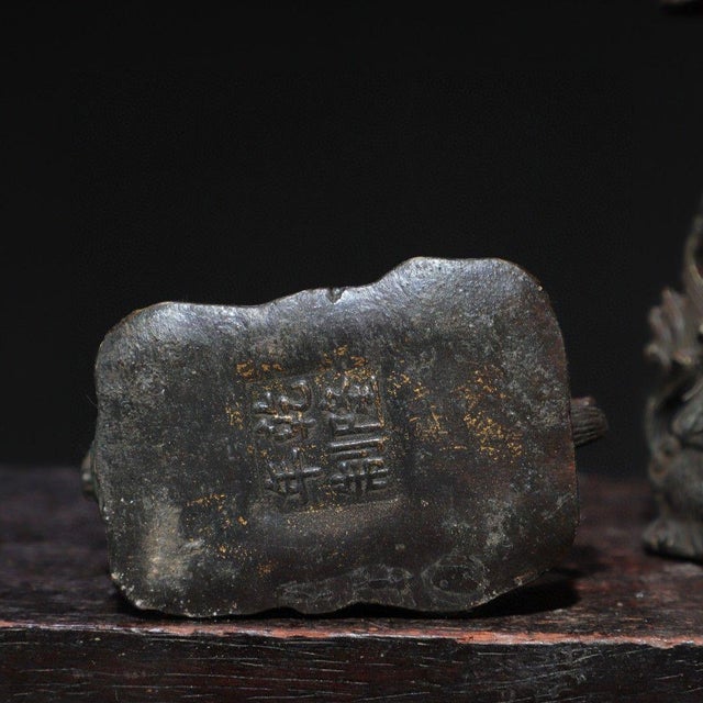 Bronze Late 19th Century Pair of Gilt Bronze Crane & Turtle Candle Holders - "Turtle & Crane Longevity" For Sale - Image 8 of 9