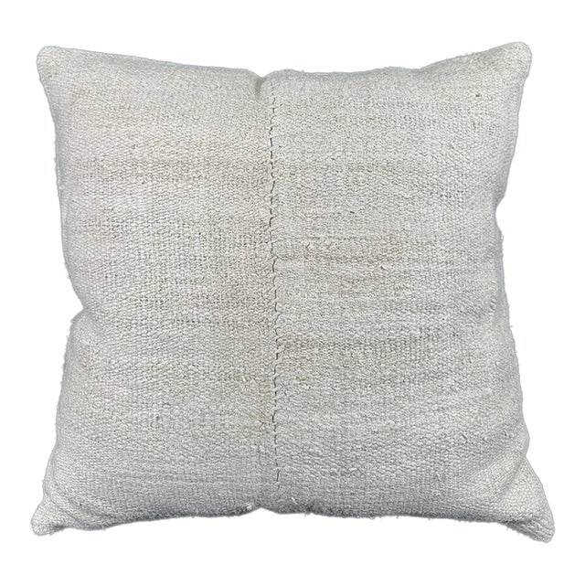 Turkish Hemp Pillow Cushion Natural Beige Pillow Cushion Cover 24"x24" For Sale