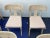 2010s White-Washed Klismos Dining Chairs With Walnut Saber Legs, Dark Brown Woven Leather Seats and Custom Cushions - Priced Per Chair For Sale - Image 5 of 8