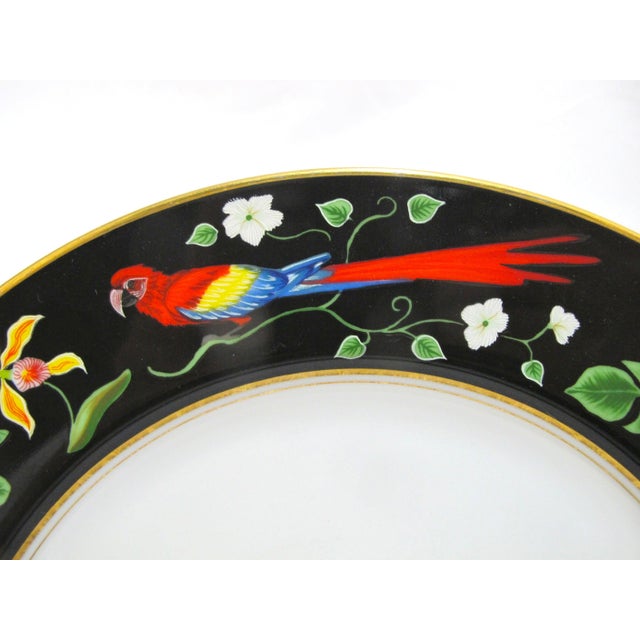 Lynn Chase 1988 Safari Jaguar Jungle Cat 24 Karat 10 7/8" Dinner Plate Set of 4 For Sale In Portland, OR - Image 6 of 11