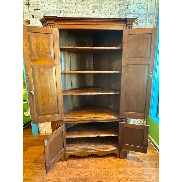 Wood Walnut Corner Cupboard c.1850 For Sale - Image 7 of 7