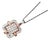 Late 20th Century 14K Pink Rose White Gold Pave Diamond Pendant Necklace For Sale