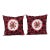 Suzani Red Bohemian Cushion Cover - a Pair For Sale