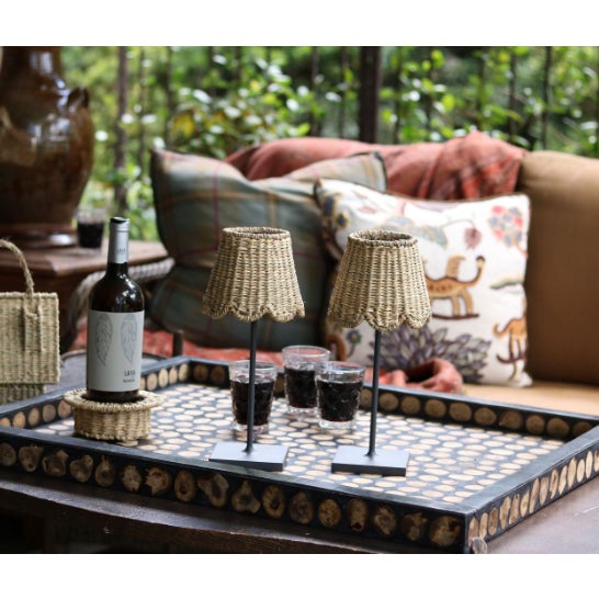 English Small Scalloped Seagrass Shade Cover For Sale - Image 3 of 5