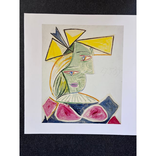 Picasso Bust of a Woman With a Yellow Hat and a Blue Ribbon (Marie-Thérèse) Published Lithograph - Original Print