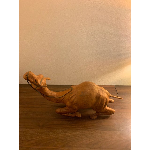 Late 20th Century Leather Wrapped Camel Figurine For Sale - Image 11 of 13