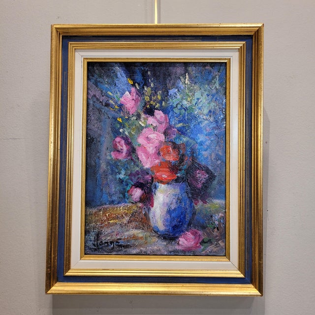 Homgé, Floral Still Life, Late 20th Century, Oil on Canvas, Framed For Sale - Image 4 of 18