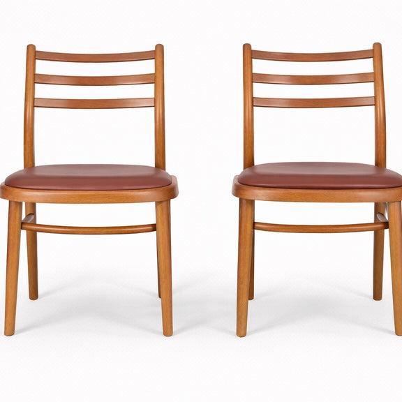 Brown Mid-Century Modern Czechoslovakian Dining Chairs, 1960s, Set of 2 For Sale - Image 8 of 8
