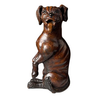 Hand-Carved Statue of Dog Saint Rocco, 18th Century For Sale