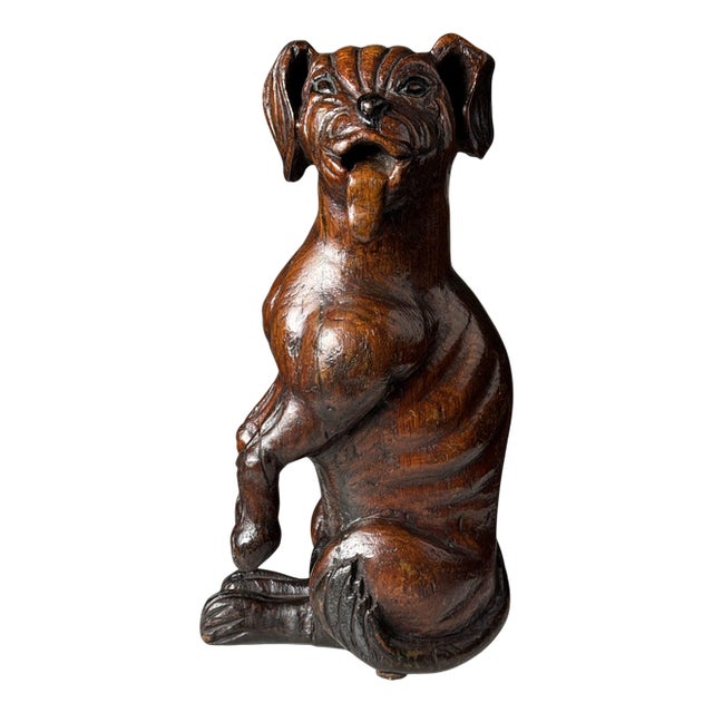 Hand-Carved Statue of Dog Saint Rocco, 18th Century For Sale