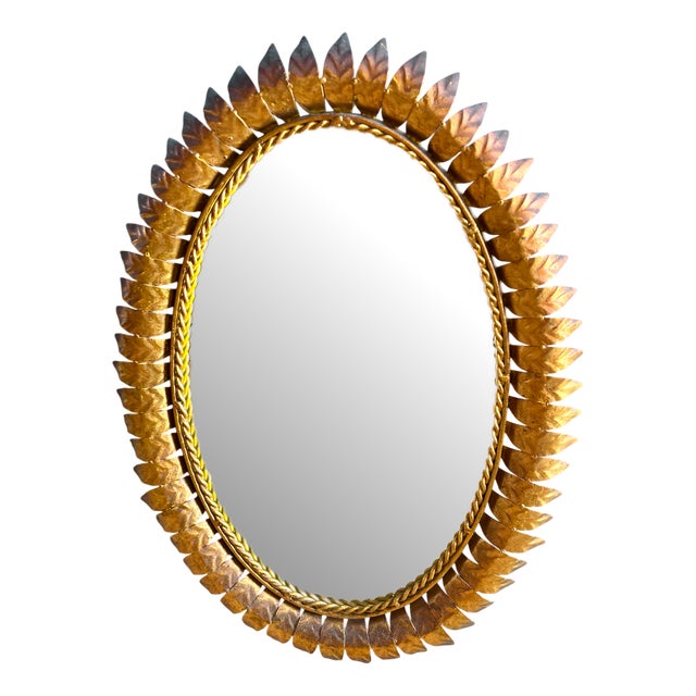 Big Sun Mirror in Wrought Iron, Italy, 1950s For Sale