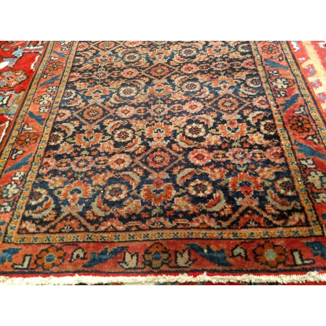 Antique Persian Farahan Accent Rug, Hand-Knotted Wool, Allover Herati Pattern, Navy & Red, 2x3 For Sale In Chicago - Image 6 of 10