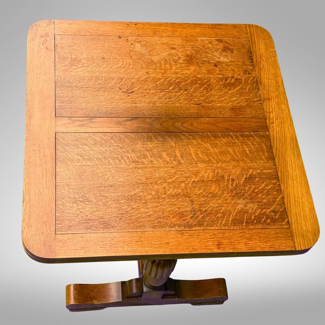 Oak Draw Leaf Table in English Jacobean Revival-Style Circa 1930s For Sale In New York - Image 6 of 18