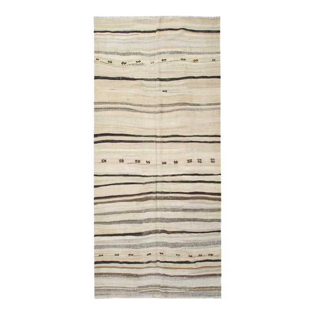 Vintage Modern Turkish Kilim Rug - 5`7" X 13`0" For Sale