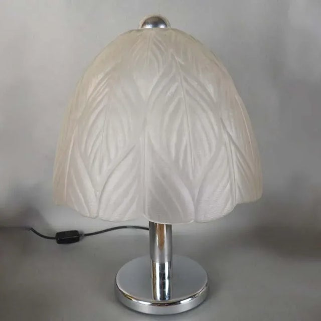 Silver German Chrome & Cut Glass Table Lamp from Peill & Putzler, 1960s For Sale - Image 8 of 8
