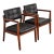 Jens Risom Style Mid-Century Modern Sculpted Walnut Lounge Chairs, Pair For Sale