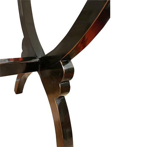 1980s Cross Legs Rattan Top 3 Drawers Console Table For Sale - Image 5 of 6