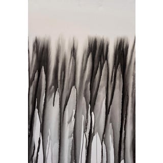 Unimaginable Depths by Sara Melzer | Ink on Canvas Abstract black and gray ink patterns. For Sale