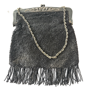 Art Deco Beaded and Silver Plated Purse