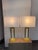 Restoration Hardware Clarke Gilt Gold Table Lamps, Pair For Sale - Image 9 of 12