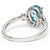 You'll love this elevated halo sytle ring. Set in 14-karat white gold, this ring features a center oval blue zircon...
