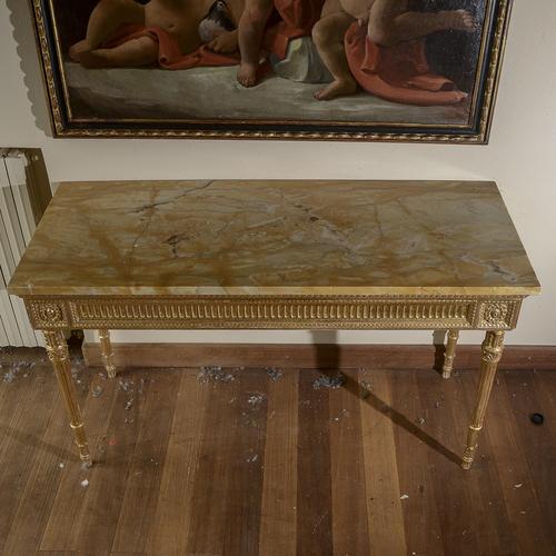Console Table with Redone Marble Top For Sale - Image 6 of 8