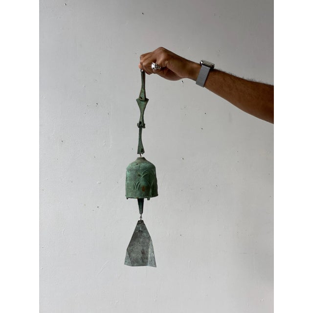 Vintage Paolo Soleri Sand Cast Bronze Cosanti Windbell, Model 104, Circa 1980s. Designed around an organic conical body...