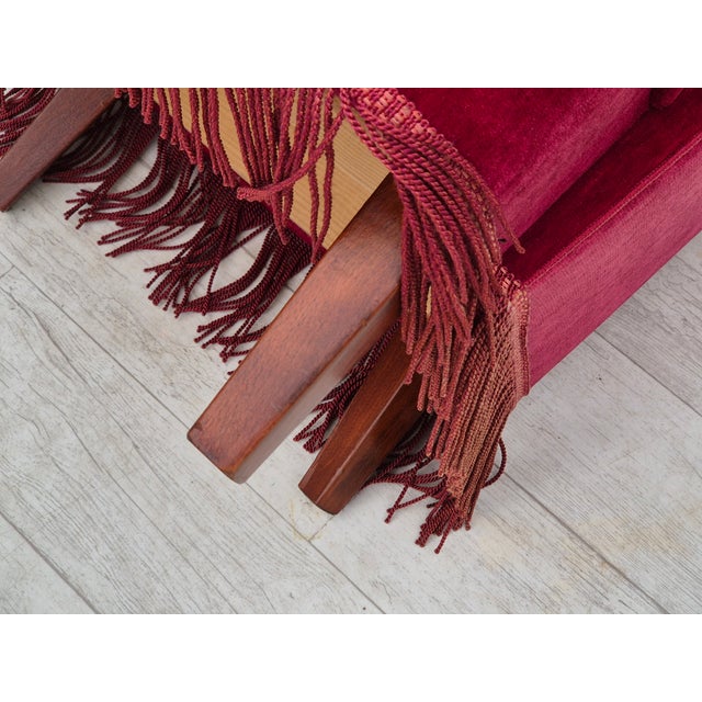 Vintage Danish Easy Chair in Velour, 1960s For Sale - Image 18 of 18