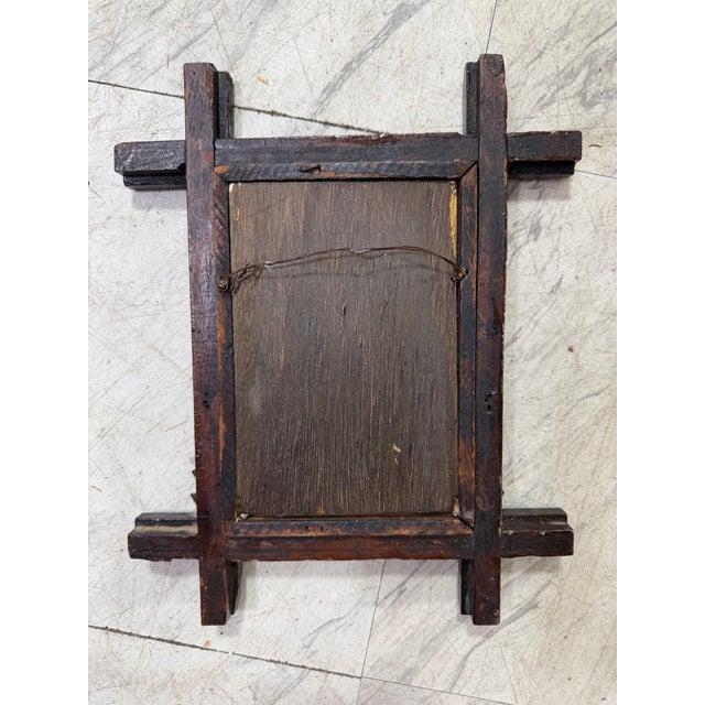 Folk Art Seahorse Painting in Antique Frame For Sale - Image 3 of 7