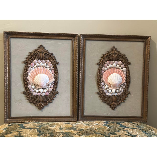 Vintage Shell Art, a Pair For Sale - Image 4 of 8