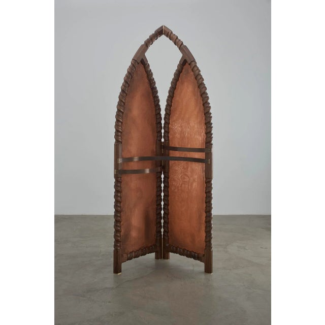 Brown Non Folding Screen Room Divider by Mantas Lesauskas For Sale - Image 8 of 8