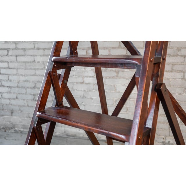Restoration Hardware Arts and Crafts Folding Library Ladder Shelf For Sale - Image 9 of 15
