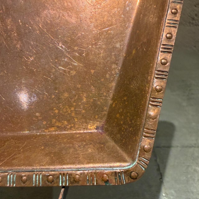 Copper Antique Copper Tray Crafted by Sternauware New York Silent Butler For Sale - Image 8 of 11