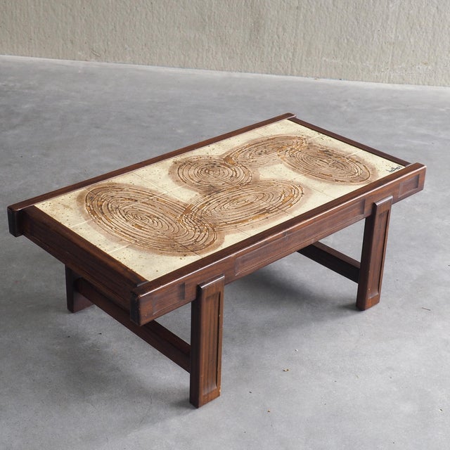 Mid-Century Tiled Coffee Table by Jean Dasti, 1960s For Sale - Image 9 of 13