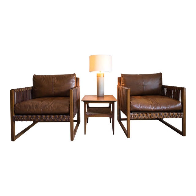 Late 20th Century Palecek Attributed Commodore Lounge Chairs (2) For Sale