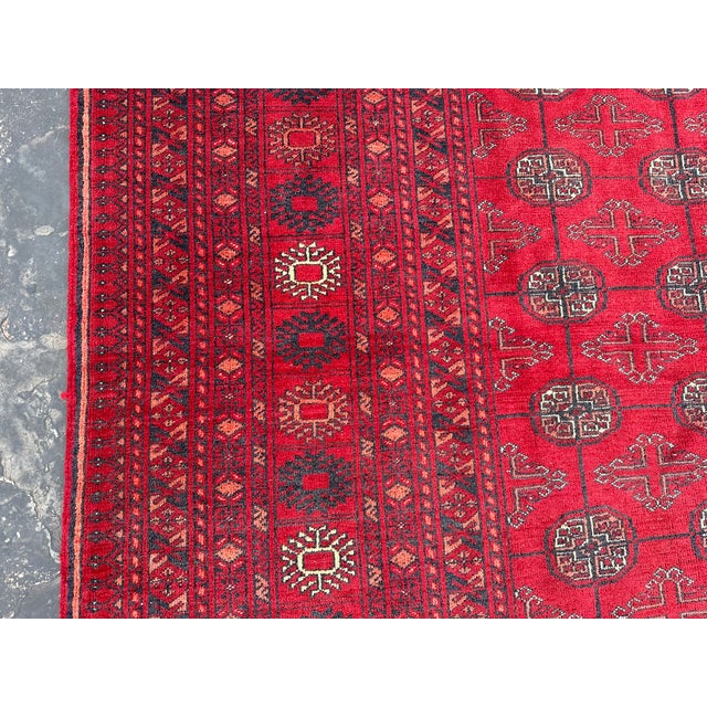 Hand Knotted Tribal Turkomen Bukhara Rug For Sale - Image 4 of 9