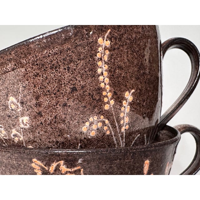 Studio Ceramic Cups with Plant and Animal Decor from Elli & Walter Serocka, Germany, 1970s, Set of 2 For Sale - Image 13 of 15