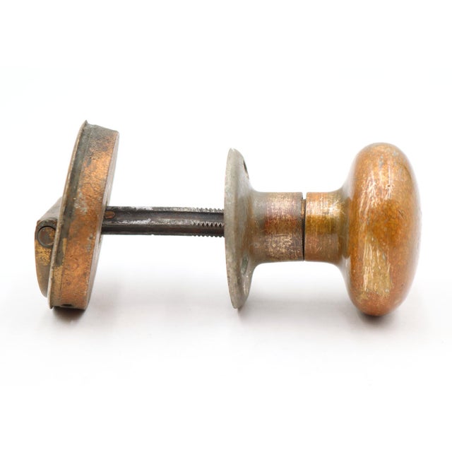 Vintage Bronze Door Knob Flush Mount Handle For Sale - Image 4 of 6