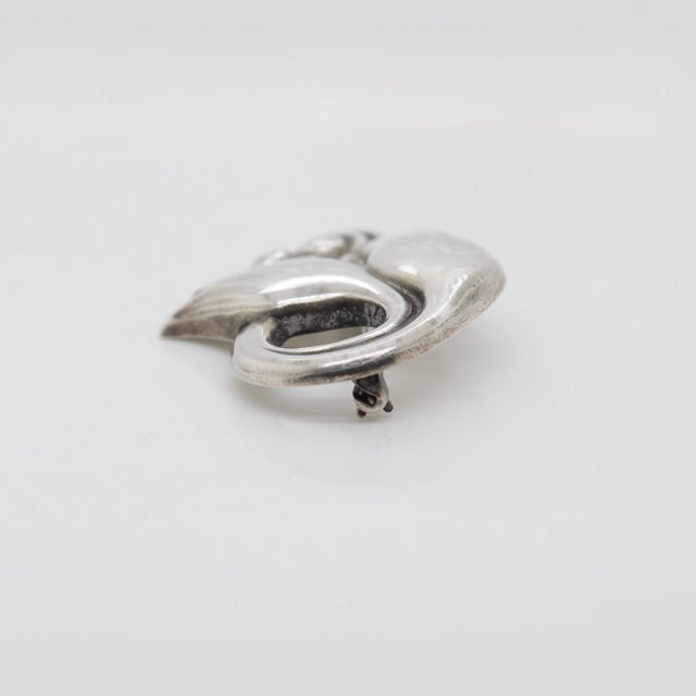 Vintage Georg Jensen Sterling Silver Tulip Brooch No. 100a For Sale - Image 9 of 12