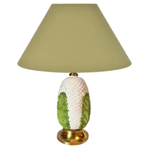 Table Lamp in Brass and Patinated Ceramic, France, 1970s