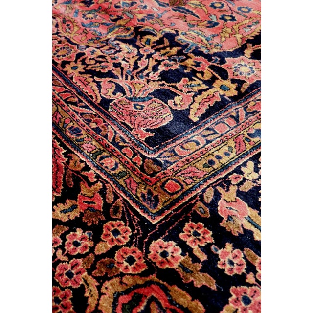 Rustic Pasargad Home Antique Kashan Wool Area Rug-12' 0" X 15' 0" , Burgundy For Sale - Image 3 of 7