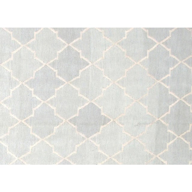 Contemporary Egyptian Kilim. Hand woven in modern designs with wool on cotton foundation in the Fustat region of the Nile...