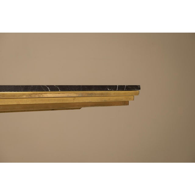 Metal Console Table in Acrylic Glass, Brass and Marble from Belgochrom, 1970s For Sale - Image 7 of 13