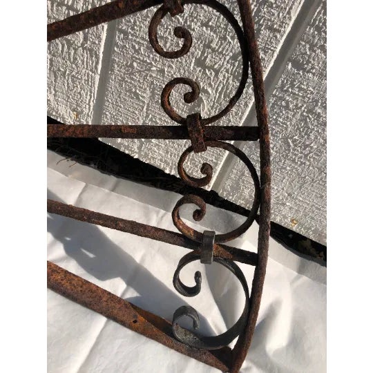 Mid 19th Century Mid 19th Century Antique Wrought Iron Decorative Transom or Window Guard For Sale - Image 5 of 12