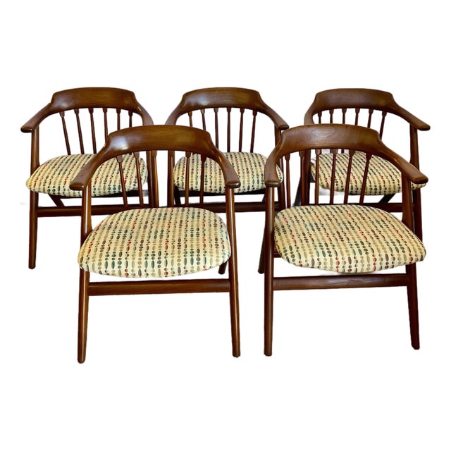 Mid Century Danish Teak Dining Chairs Style Svend Madsen For Sale