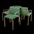Hollywood Regency Chairs in Green Fabric and Gold Metal, 1970s, Set of 4 For Sale - Image 14 of 14