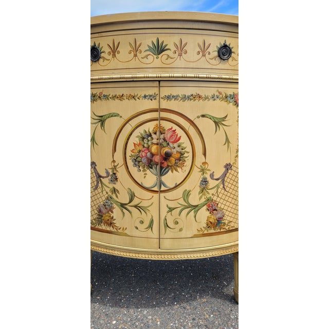 Antique Adams Painted Demilune Credenza For Sale - Image 11 of 14