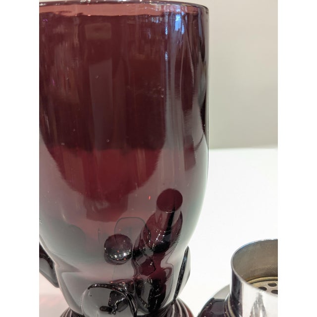 Art Deco Art Deco Revival Amethyst Glass Cocktail Shaker For Sale - Image 3 of 6